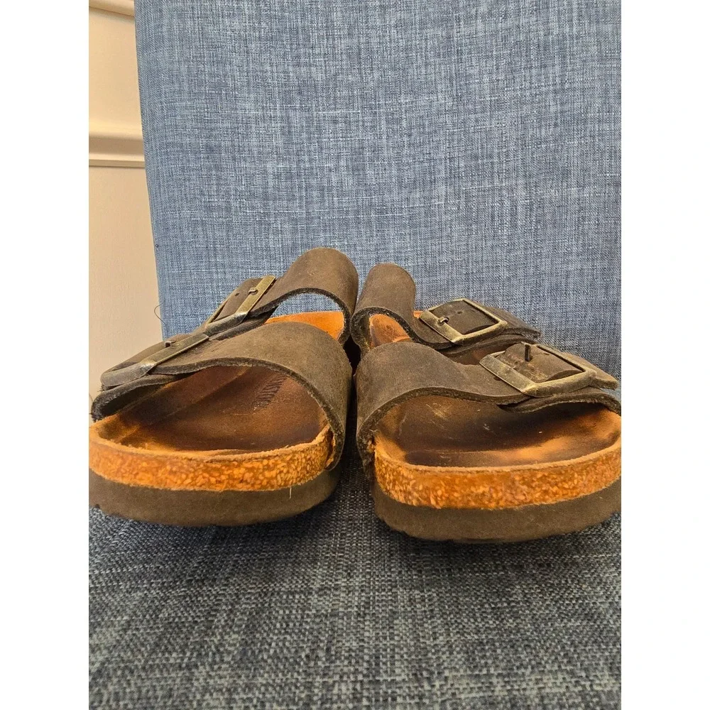 Birkenstock Arizona Tobacco Brown Oiled Leather Sandals Mens 39 L8 M6